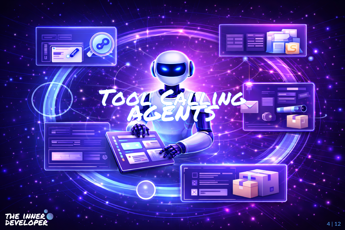 04-tool-calling-agents A Robot surrounded by tools to choose from