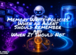 A futuristic robot stands over a glowing decision platform, filtering incoming memory candidates and routing them into three paths: discarded items on the left, flagged items for review below, and approved memories flowing into a secure vault on the right, illustrating memory write policies and when an AI agent should remember or not remember information.